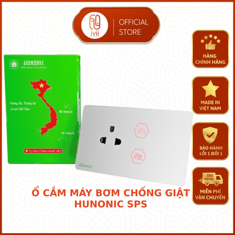 Ổ Cắm Máy Bơm Chống Giật An Toàn Hunonic SPS-Hàng chính hãng- Bảo hành 12 tháng