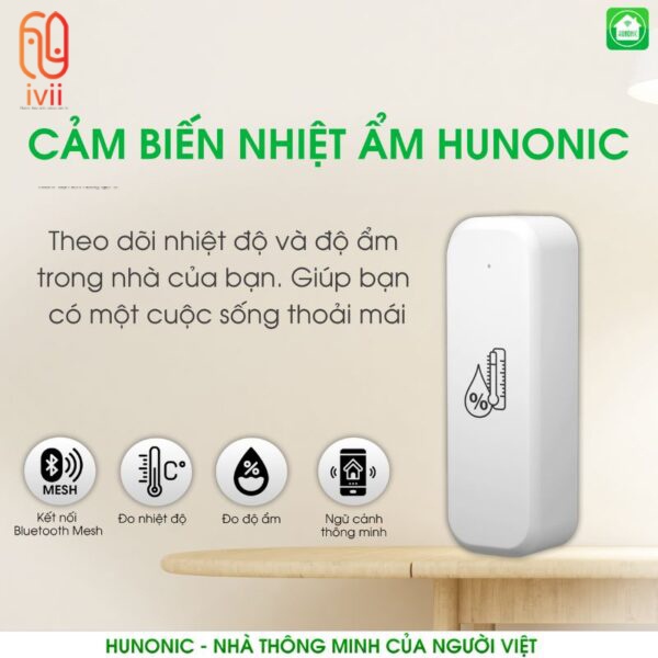 Cảm biến nhiệt độ độ ẩm Hunonic- Hàng chính hãng- Bảo hành 12 tháng