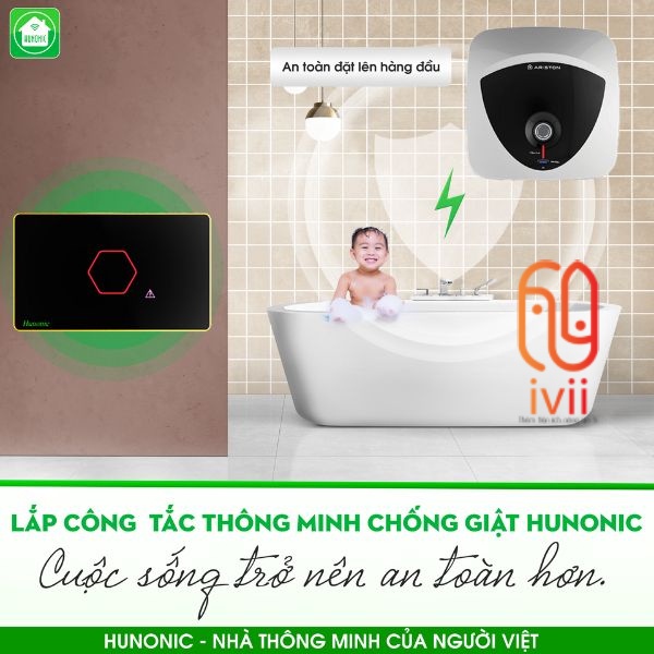 Công Tắc Chống Giật Bình Nóng Lạnh Thông Minh Datic